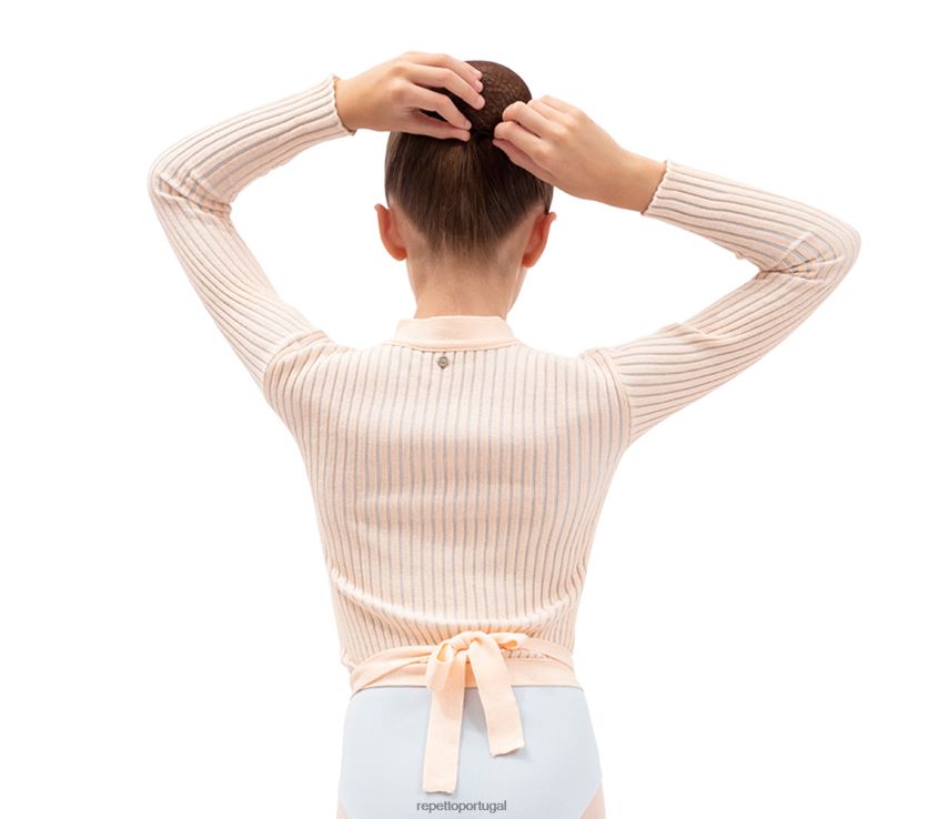 Repetto LJHHL753 crianças envoltório em malha canelada bicolor roupas moda