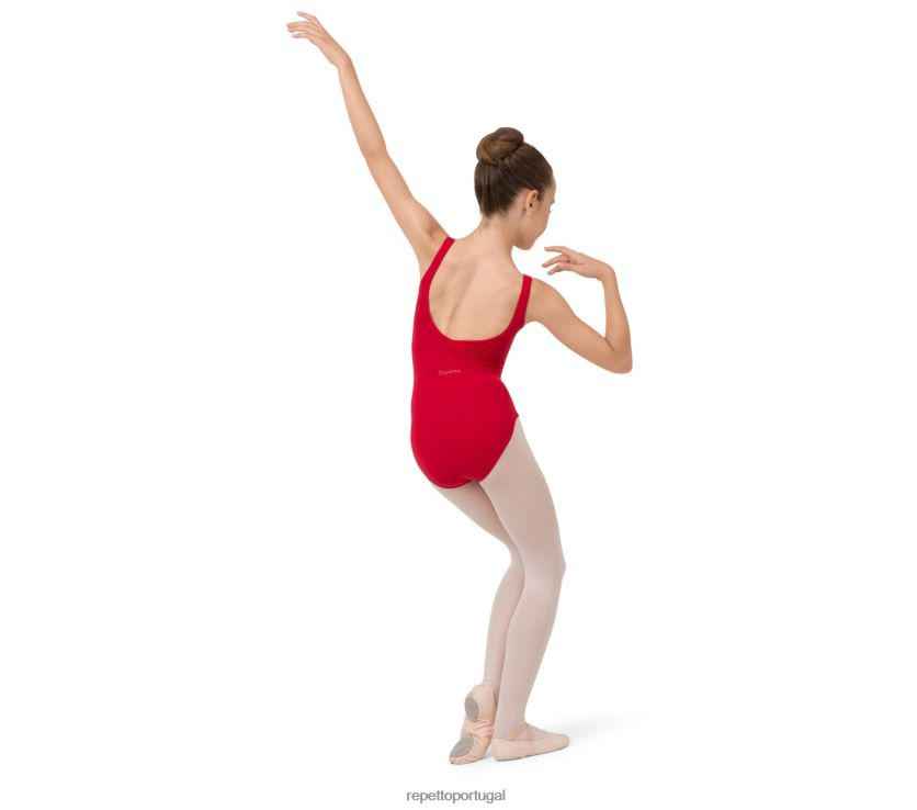 Repetto LJHHL686 crianças decote collant frontal e traseiro franzido roupas moda