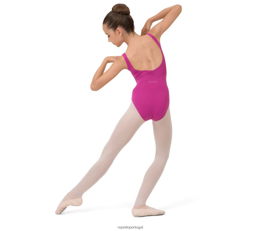 Repetto LJHHL691 crianças decote collant frontal e traseiro franzido roupas moda