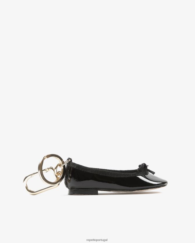 Repetto LJHHL289 mulheres chaveiro cendrillon calçados preto