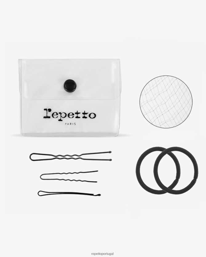 Repetto LJHHL634 mulheres kit de cabelo para coque dançante acessórios preto