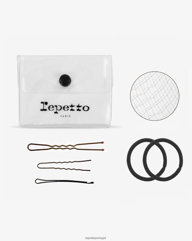 Repetto LJHHL635 mulheres kit de cabelo para coque dançante acessórios escuro