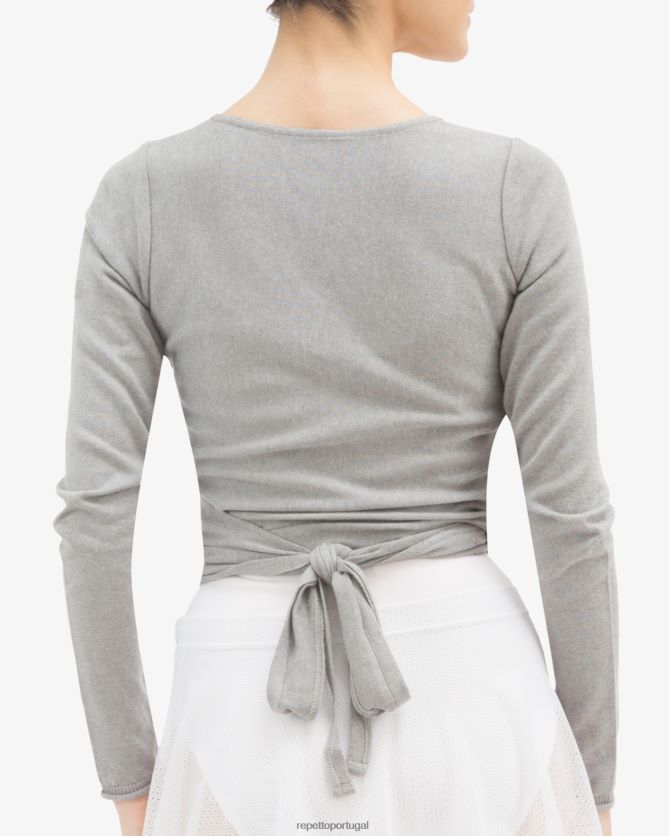 Repetto LJHHL512 mulheres envoltório de manga comprida roupas rato cinza