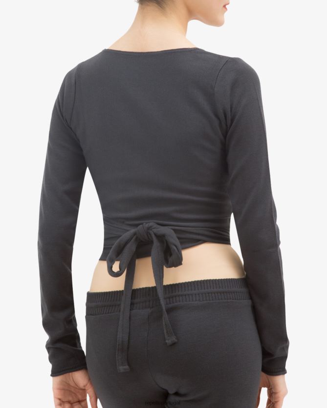 Repetto LJHHL513 mulheres envoltório de manga comprida roupas cinza antracite