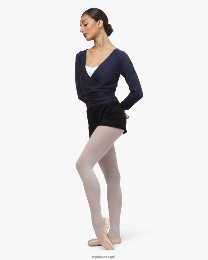 Repetto LJHHL515 mulheres envoltório de malha roupas azul da meia noite