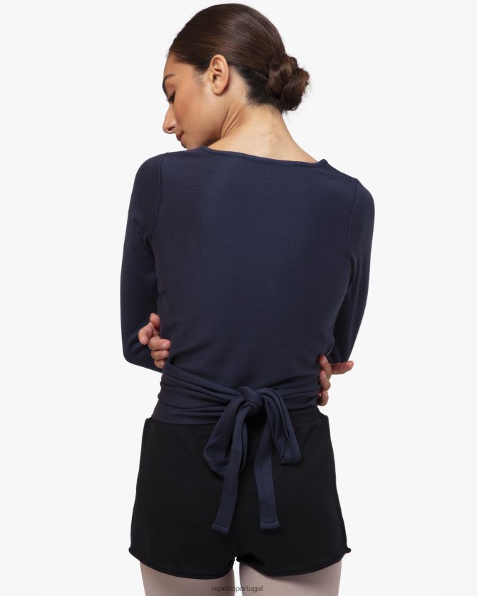 Repetto LJHHL515 mulheres envoltório de malha roupas azul da meia noite