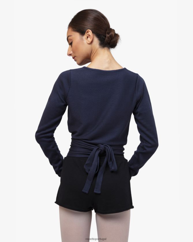 Repetto LJHHL515 mulheres envoltório de malha roupas azul da meia noite