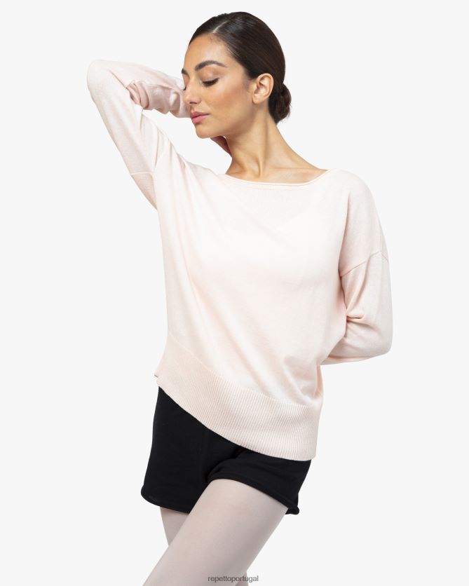 Repetto LJHHL517 mulheres aquecimento pull-over roupas pétala rosa
