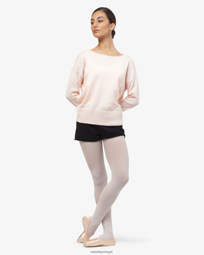 Repetto LJHHL517 mulheres aquecimento pull-over roupas pétala rosa