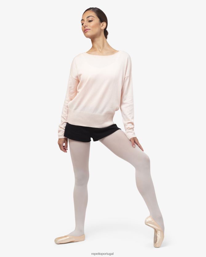 Repetto LJHHL517 mulheres aquecimento pull-over roupas pétala rosa