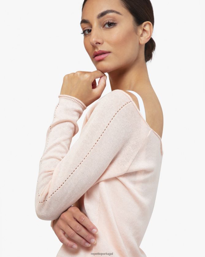 Repetto LJHHL518 mulheres topo de aquecimento roupas pétala rosa