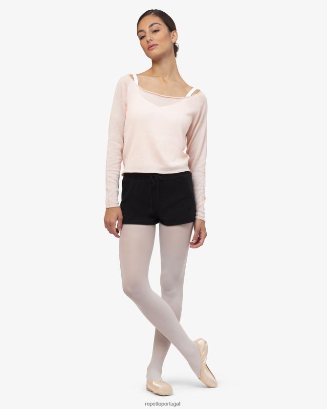 Repetto LJHHL518 mulheres topo de aquecimento roupas pétala rosa