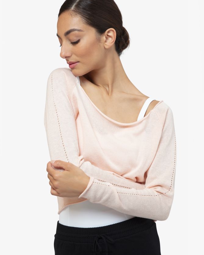 Repetto LJHHL518 mulheres topo de aquecimento roupas pétala rosa