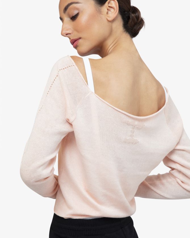 Repetto LJHHL518 mulheres topo de aquecimento roupas pétala rosa