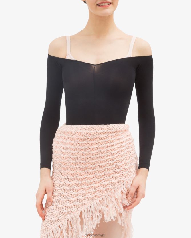 Repetto LJHHL537 mulheres xale de tricô com franjas roupas pétala rosa