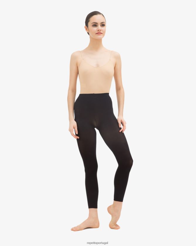 Repetto LJHHL617 mulheres meia-calça de dança sem pés roupas preto