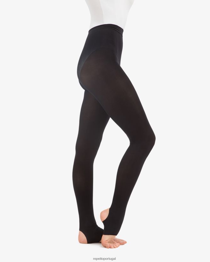 Repetto LJHHL618 mulheres meia-calça de dança estribo roupas preto