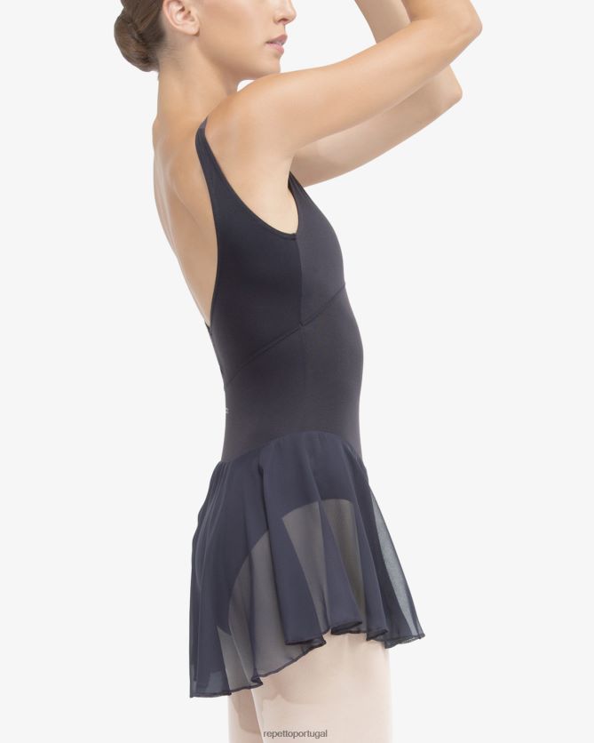 Repetto LJHHL433 mulheres túnica de alças finas roupas azul da meia noite