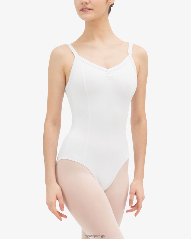 Repetto LJHHL442 mulheres collant frontal franzido roupas branco