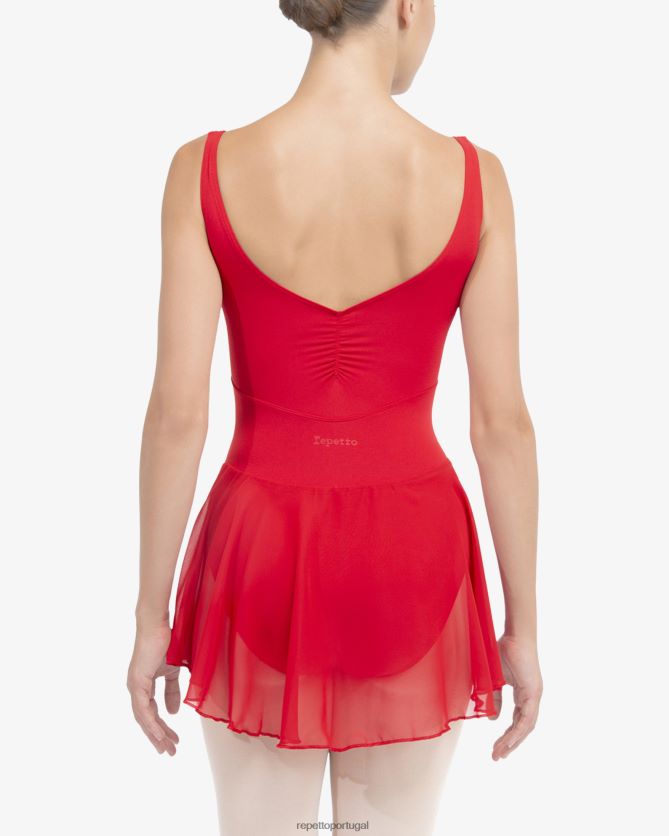 Repetto LJHHL449 mulheres túnica de alças finas roupas cravo vermelho