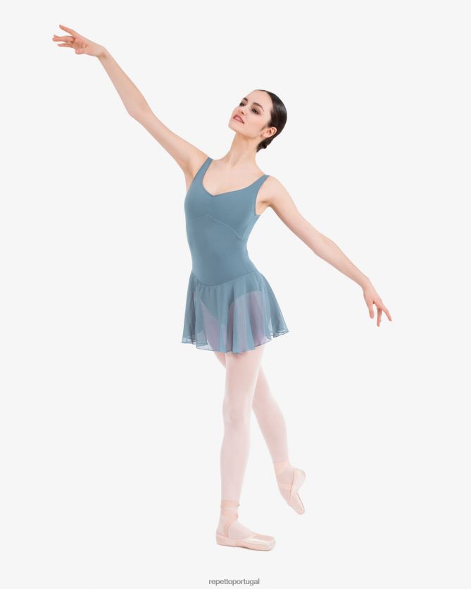 Repetto LJHHL462 mulheres túnica de alças finas roupas esmeralda azul