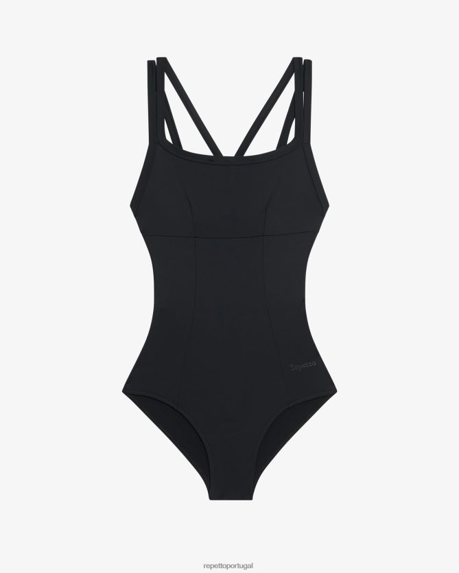 Repetto LJHHL470 mulheres collant de alças finas cruzadas na frente roupas preto