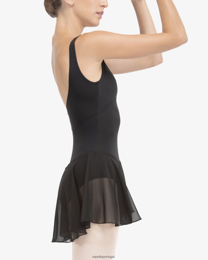 Repetto LJHHL480 mulheres túnica de alças finas roupas preto