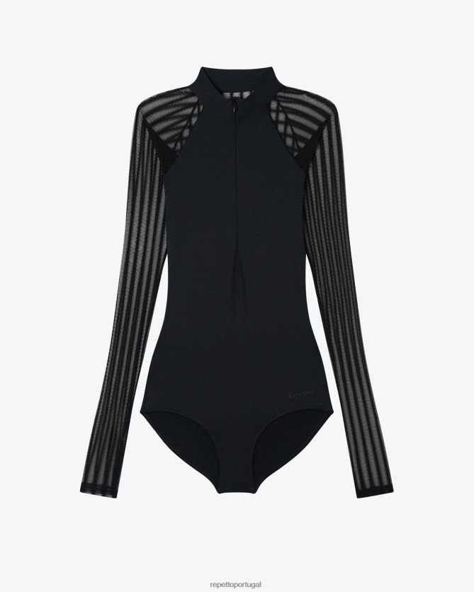 Repetto LJHHL485 mulheres collant de gola oficial de rede arrastão roupas moda