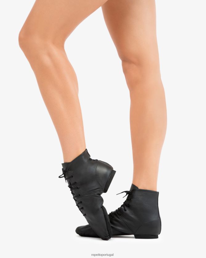Repetto LJHHL626 mulheres botas de jazz com sola dividida calçados preto
