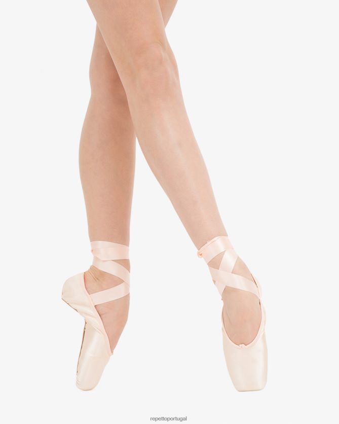 Repetto LJHHL575 mulheres sapatilhas de ponta carlotta - caixa grande sola média calçados melão salmão