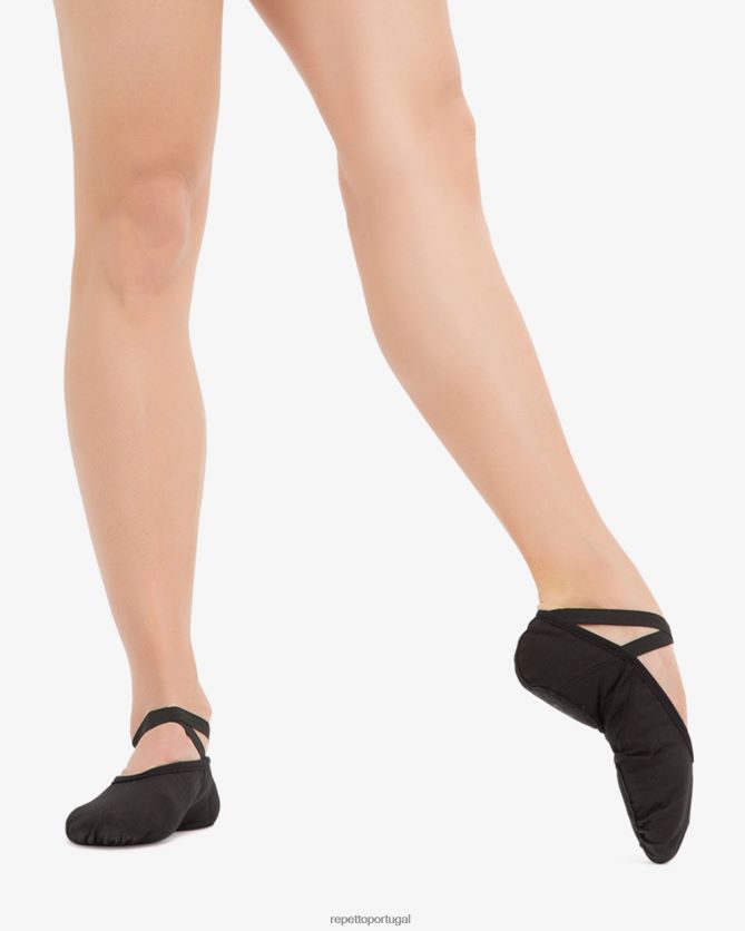 Repetto LJHHL599 mulheres sapatilhas profissionais macias com sola dividida calçados preto