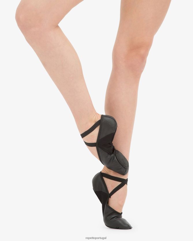 Repetto LJHHL600 mulheres sapatilhas profissionais macias com sola dividida calçados preto