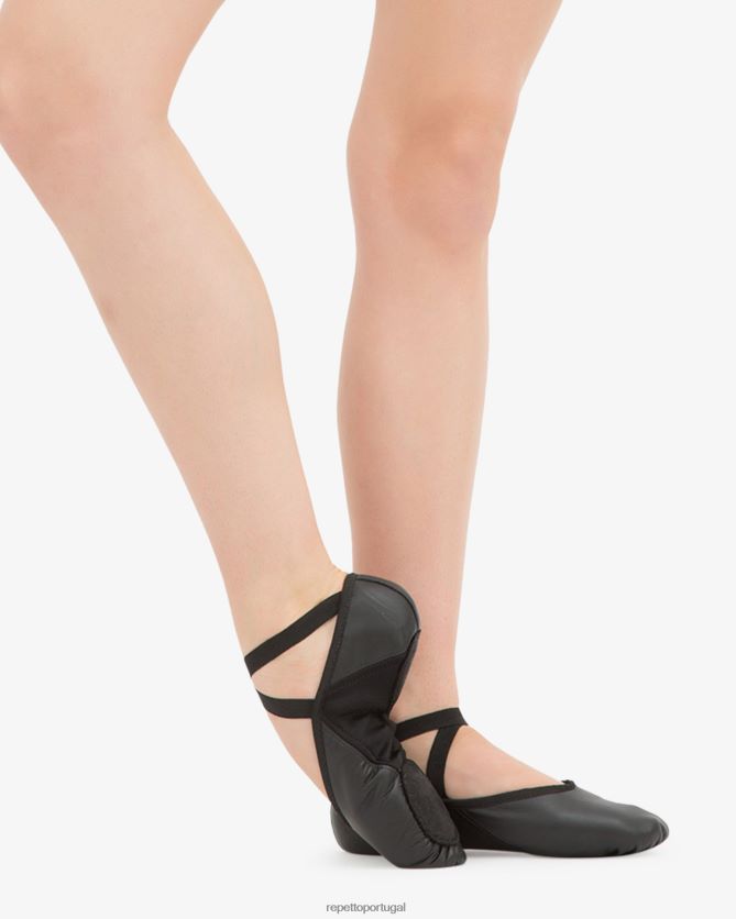 Repetto LJHHL600 mulheres sapatilhas profissionais macias com sola dividida calçados preto