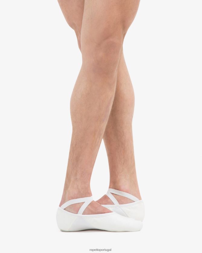 Repetto LJHHL602 mulheres sapatilhas profissionais macias com sola dividida (largura média) calçados branco