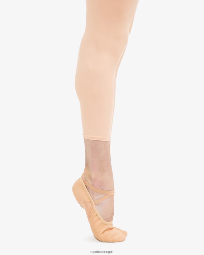 Repetto LJHHL605 mulheres sapatilhas profissionais macias com sola dividida (largura grande) calçados bege bronzeado