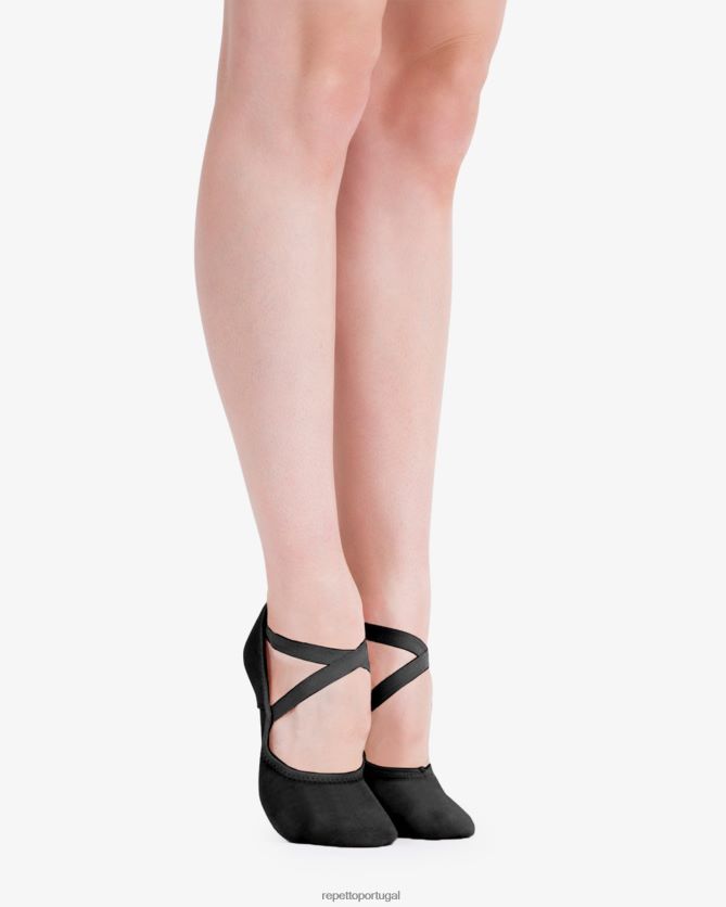 Repetto LJHHL609 mulheres sapato de balé elástico para dança calçados preto