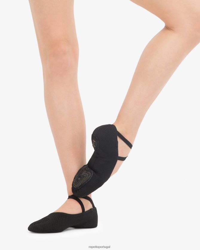 Repetto LJHHL610 mulheres sapatilhas de balé macias dança f.i.t calçados preto