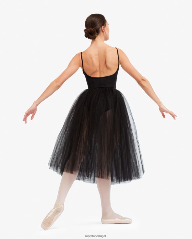 Repetto LJHHL492 mulheres saia de tule para ensaio roupas preto