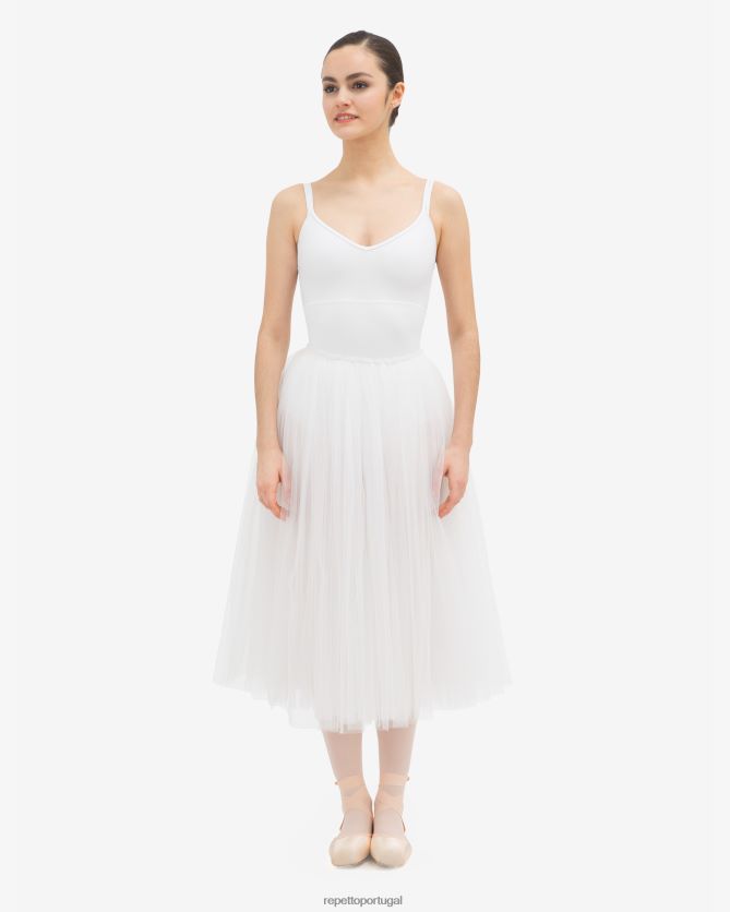 Repetto LJHHL493 mulheres saia de tule para ensaio roupas branco