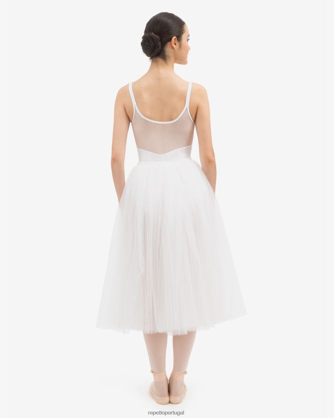 Repetto LJHHL493 mulheres saia de tule para ensaio roupas branco