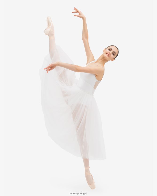 Repetto LJHHL493 mulheres saia de tule para ensaio roupas branco