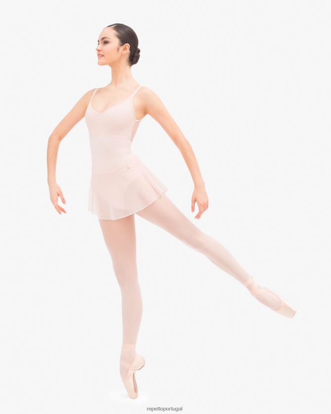 Repetto LJHHL499 mulheres saia curta de renda roupas pétala rosa