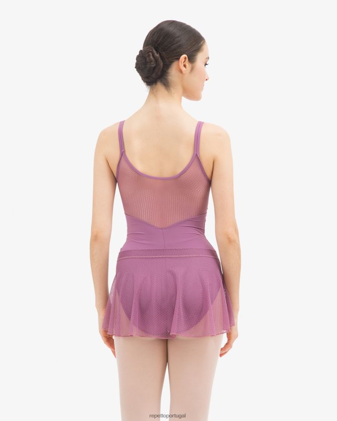 Repetto LJHHL501 mulheres saia curta de renda roupas dália roxa