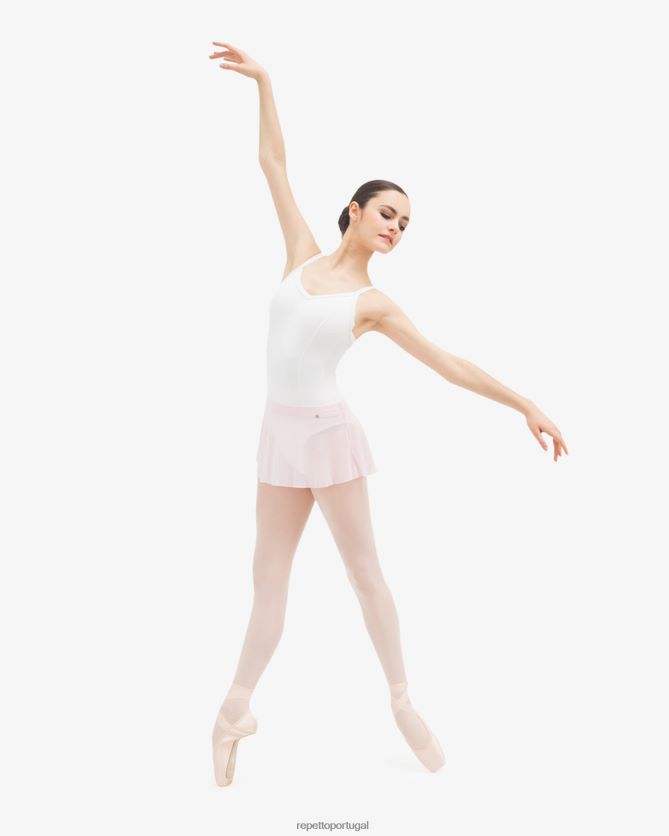 Repetto LJHHL502 mulheres saia curta arrastão roupas Rosa pálido