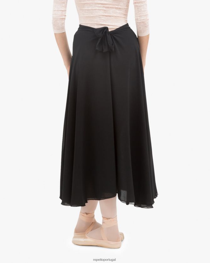 Repetto LJHHL510 mulheres saia de ensaio reversível roupas preto
