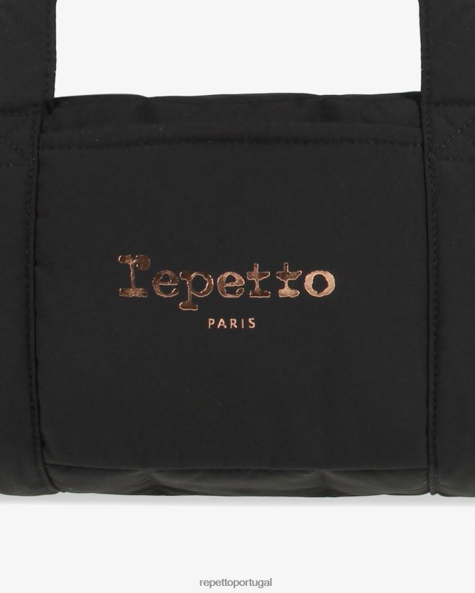 Repetto LJHHL407 mulheres bolsa acolchoada em nylon tamanho m acessórios preto