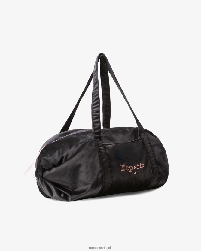 Repetto LJHHL408 mulheres bolsa de veludo tamanho m acessórios preto