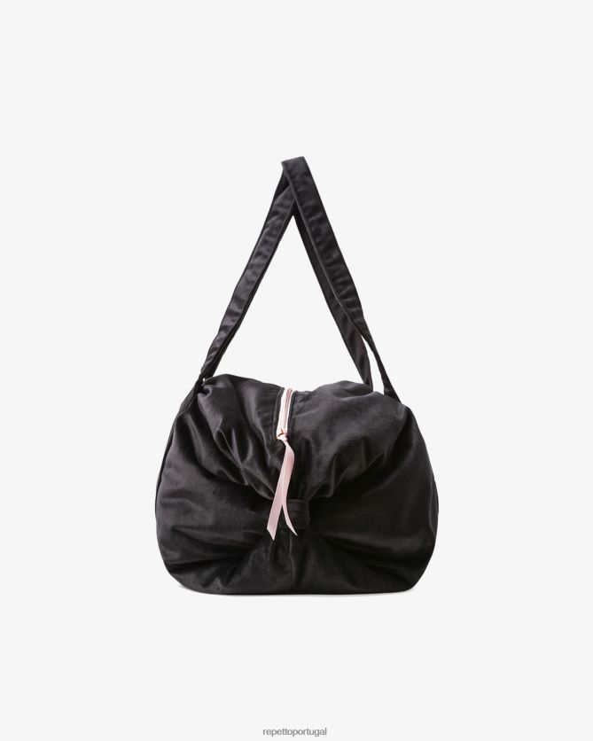 Repetto LJHHL408 mulheres bolsa de veludo tamanho m acessórios preto