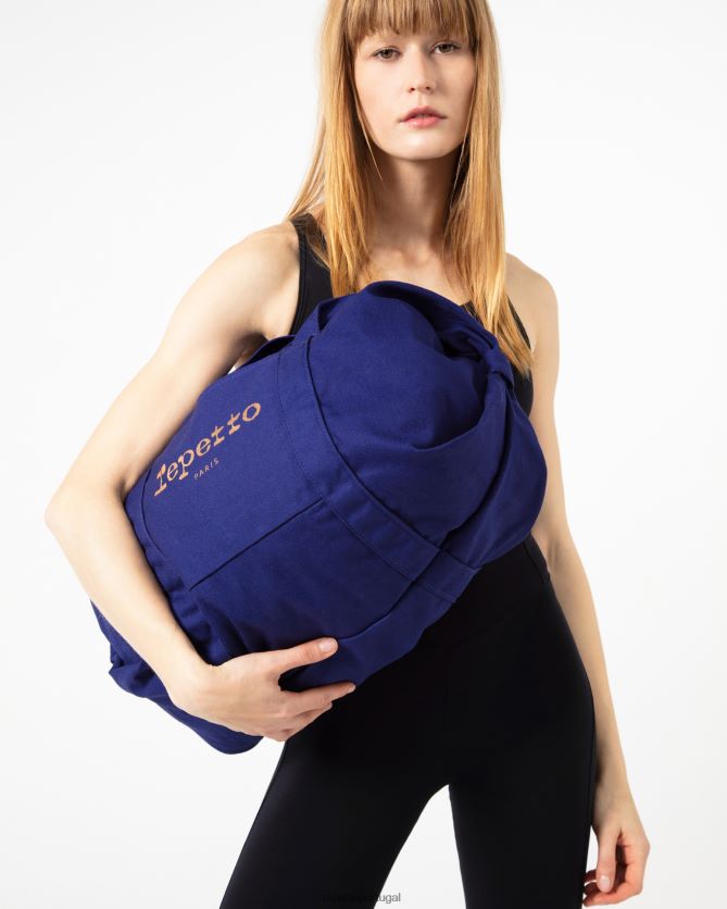 Repetto LJHHL413 mulheres bolsa de algodão tamanho L acessórios azul gasolina