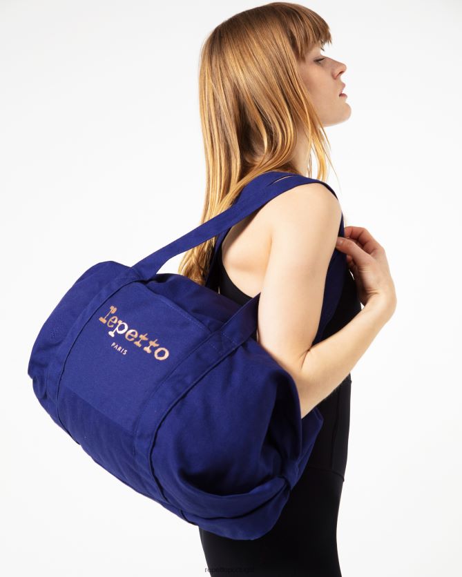 Repetto LJHHL413 mulheres bolsa de algodão tamanho L acessórios azul gasolina